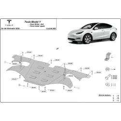 Stalowa osłona silnika elektrycznego tylnego Tesla Model Y AWD (2020-2025)